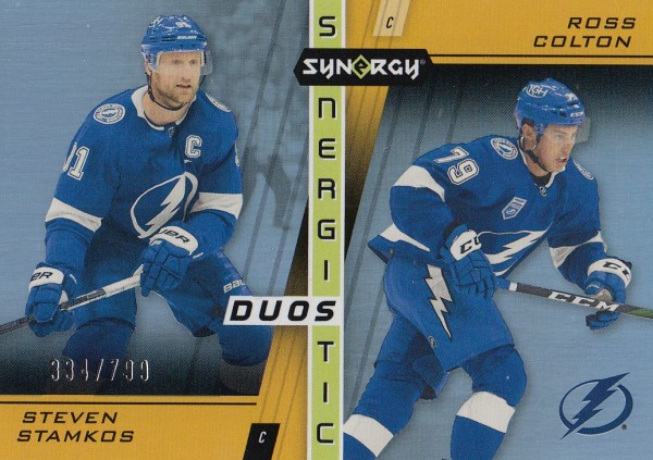 insert karta STAMKOS/COLTON 21-22 Synergy Synergistic Duos Stars and Rookies /799